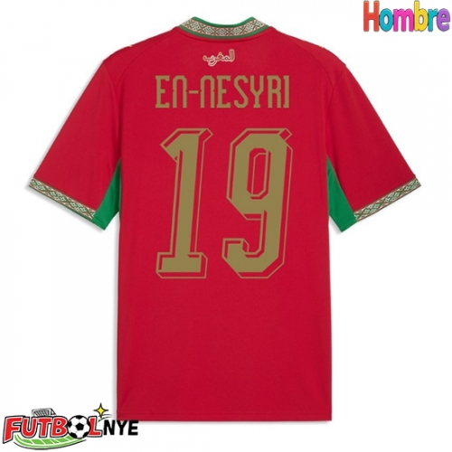 Camiseta Marruecos Youssef En-Nesyri #19 Primera Equipación Mundial 2026 manga corta